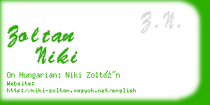 zoltan niki business card